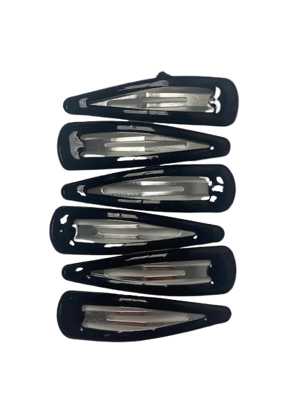 DANA Haarfantasie - Clic Clac Zwart Glanzend 6 Stuks