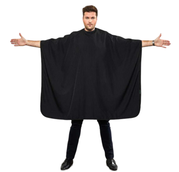 *** TREND Kapmantel - Knipkapmantel Mens Cape Zwart met Haken