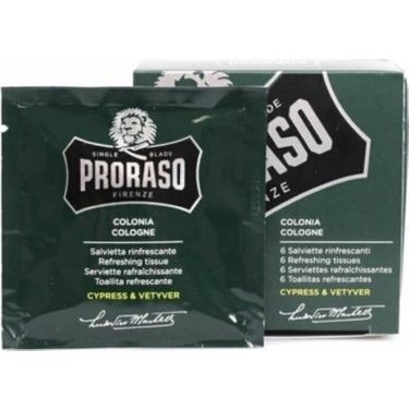 *** PRORASO Verfrissingsdoekjes Cypress & Vetyver 6 stuks