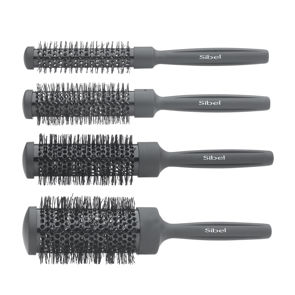 SIBEL Brushing Borstel Set Ronde Kit 4 Stuks Zwart