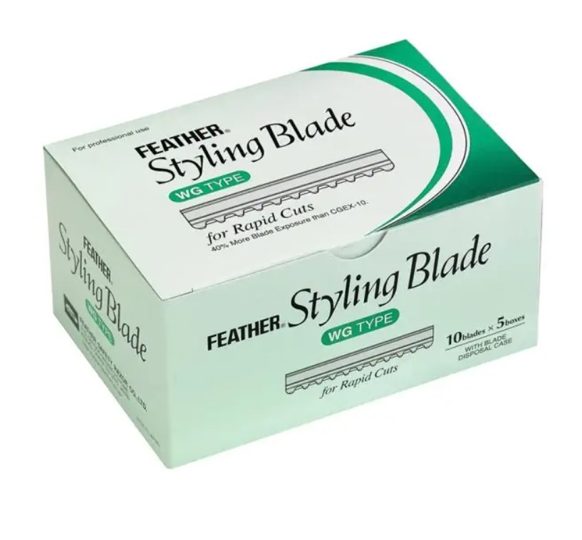 FEATHER Lames – Styling Blade WG Type Rapid Cut (Vert clair) 5x10 pièces