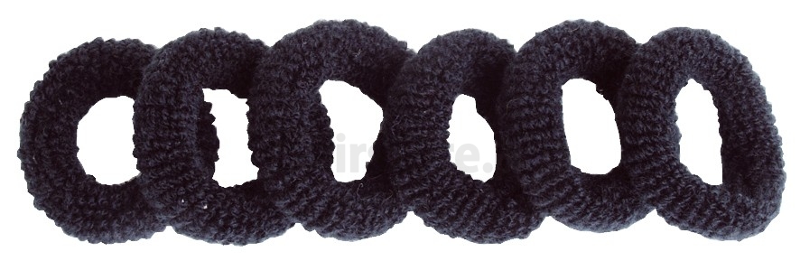 *** EFALOCK Haarelastiek - Frottee Hair tie black per stuk