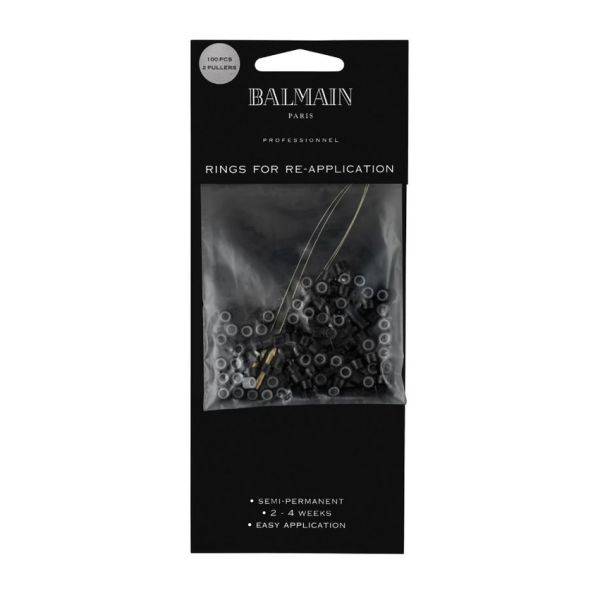 *** BALMAIN - Accessoire - 100 Black Micro Rings + 2 Pullers