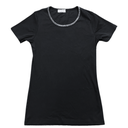 T-Shirt - Ronde Hals Fantasie Stras - Zwart 