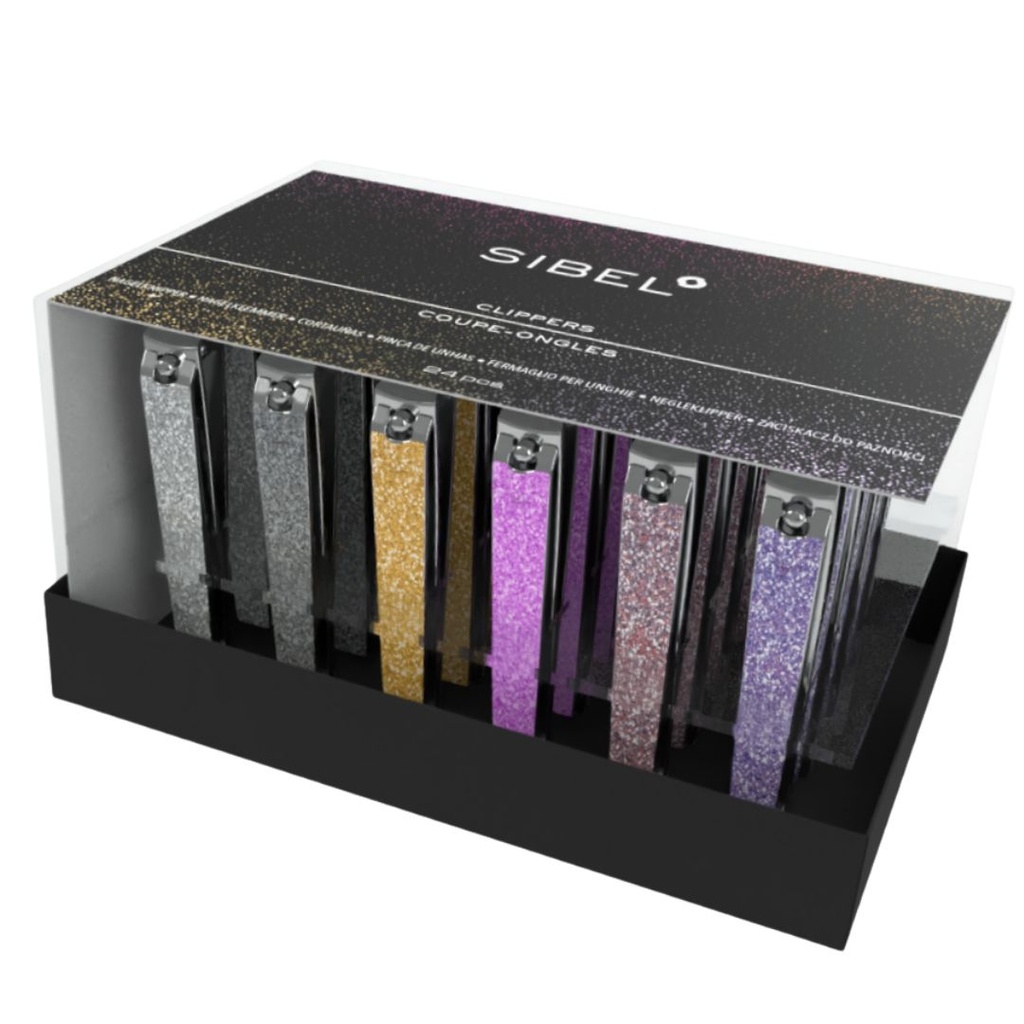 SIBEL Nagelknijpers - Glitter Display 24 Stuks