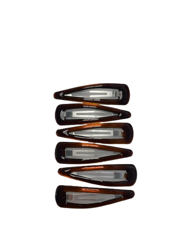 [2116660493] DANA Haarfantasie - Clic Clac Haarspeld - Bruin - Medium - 6 Stuks