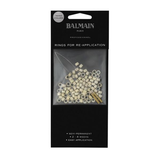 [011211035001] BALMAIN Accessoire 100 Micro Rings Beiges + 2 Crochets