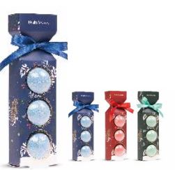 Relatiegeschenk Douchegel 100 ml - Jingle all the Way cracker doosje met 3 fizzers (20g)