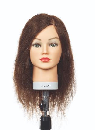 [0266570040351] SIBEL Training Head - Kathia Light Brown 100% Human